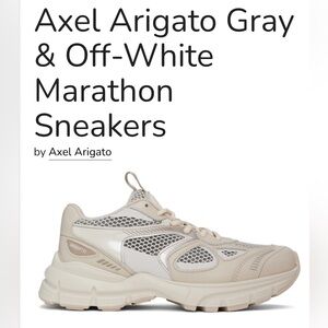 Axel Arigato Gray & Off-White Marathon Sneakers
 Size 6.5 / 37 Like New